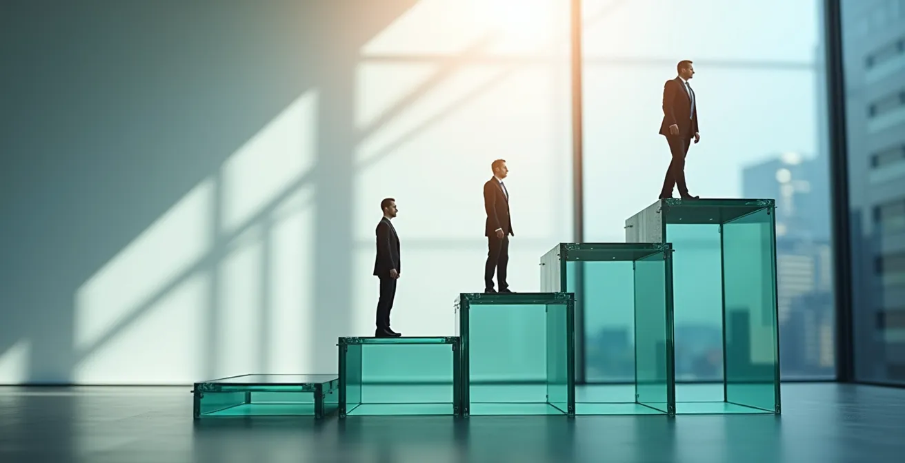 Visualisierung eines Wachstumsframeworks mit verschiedenen Unternehmensphasen, das den Weg zur Skalierung darstellt.