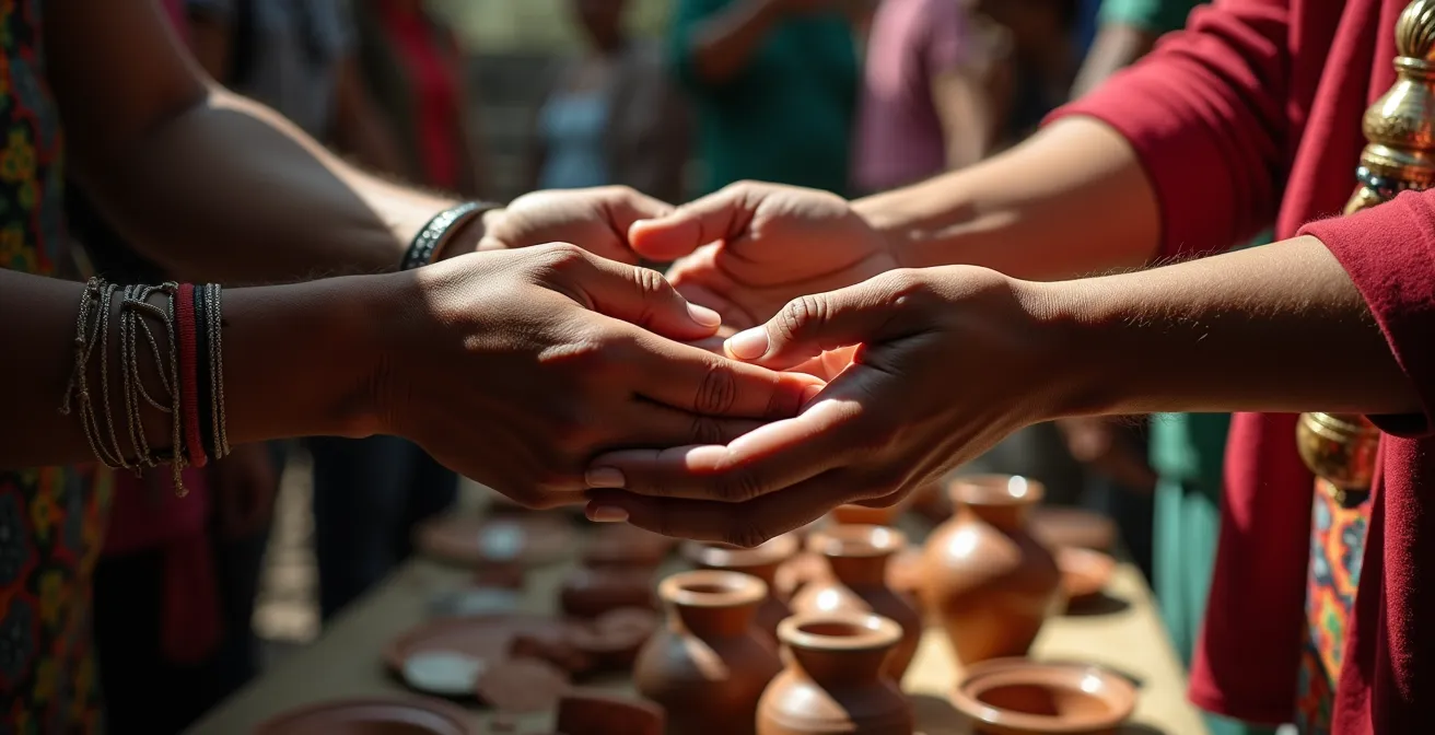 Authentische Begegnung zwischen Reisenden und lokaler Bevölkerung
