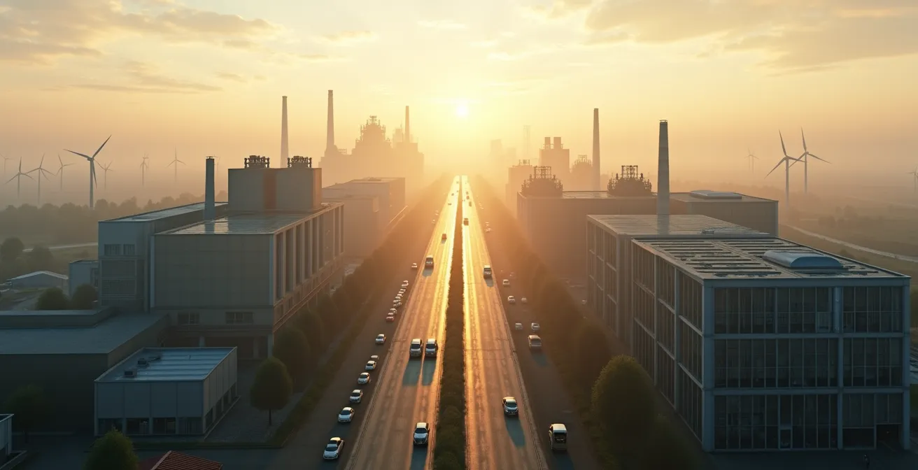 Symbolische Darstellung der digitalen Disruption im deutschen Mittelstand