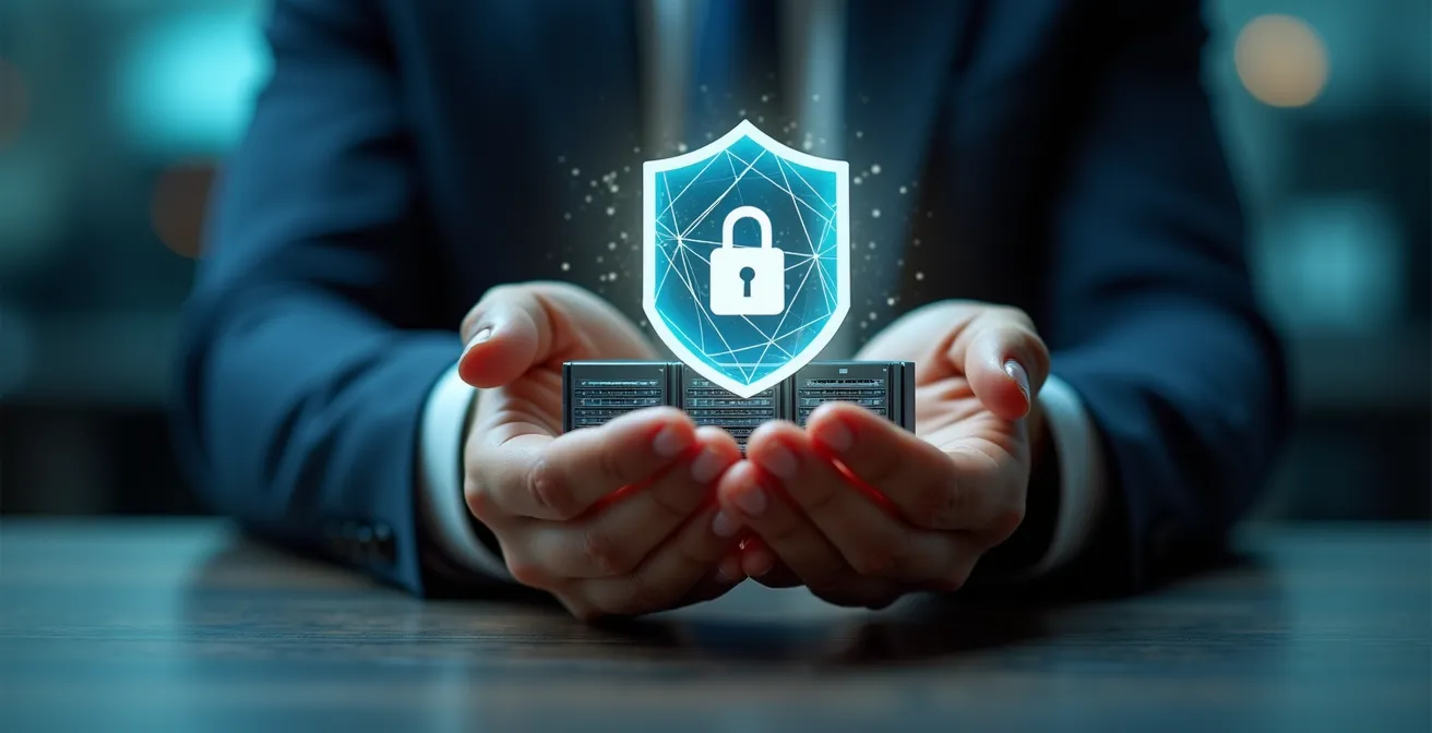 Symbolische Darstellung des europäischen Datenschutzes in der Cloud