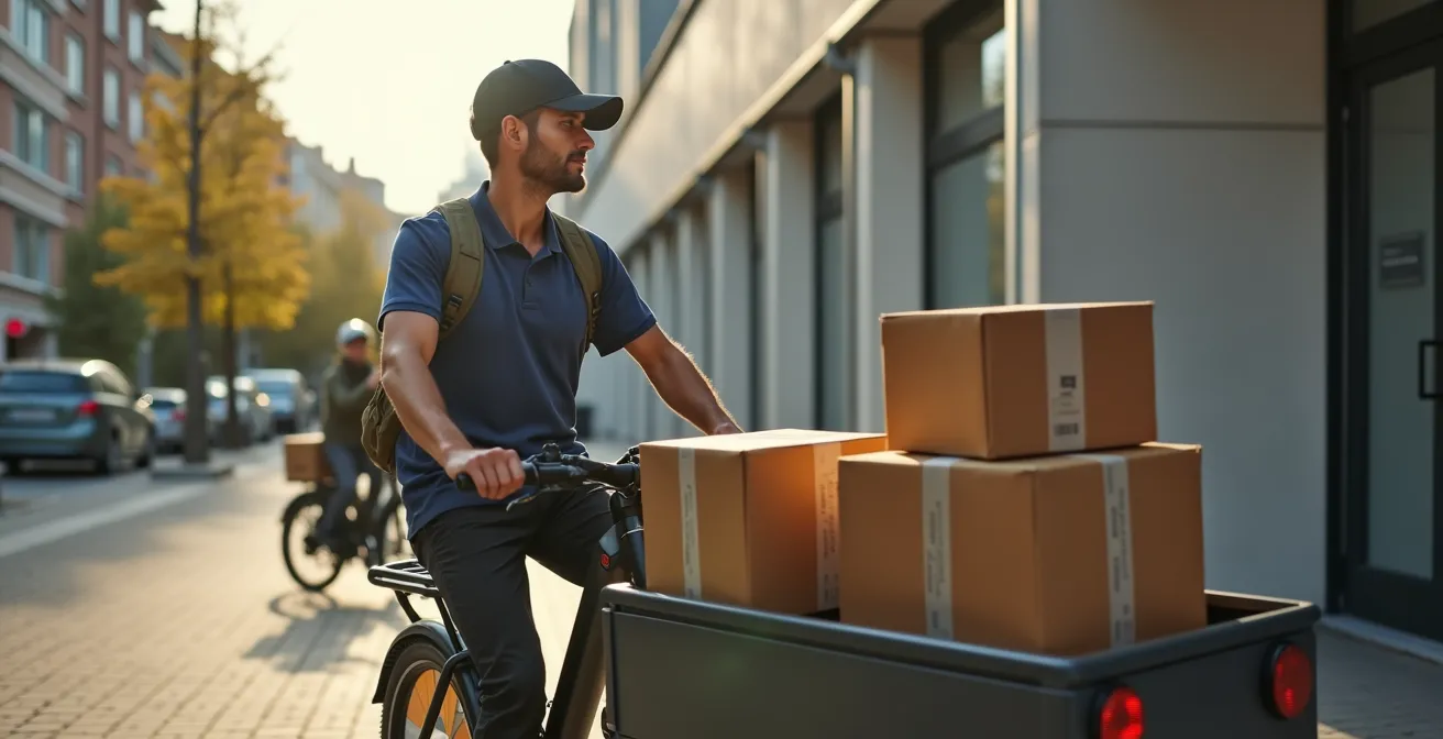 Mikro-Depot mit Lastenrädern für die letzte Meile in deutscher Innenstadt