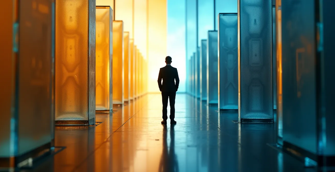 Abstrakte Darstellung kognitiver Verzerrungen im Entscheidungsprozess