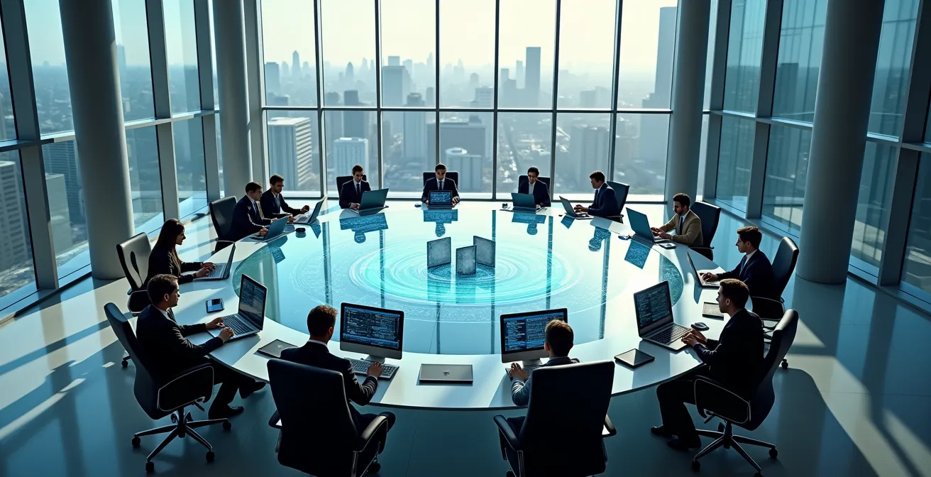 Visualisierung eines systematischen Marktbeobachtungsprozesses mit verschiedenen Datenquellen